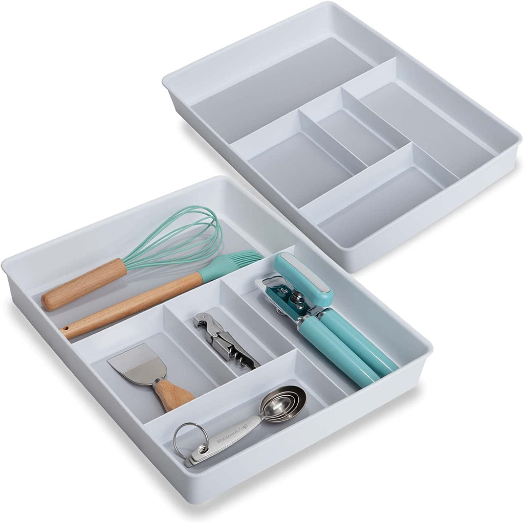 5-Compartment Plastic Drawer Organizer