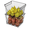 Large Metal Wire Stacking Baskets with Handles