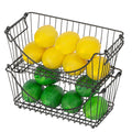 Medium Metal Wire Stacking Baskets with Handles