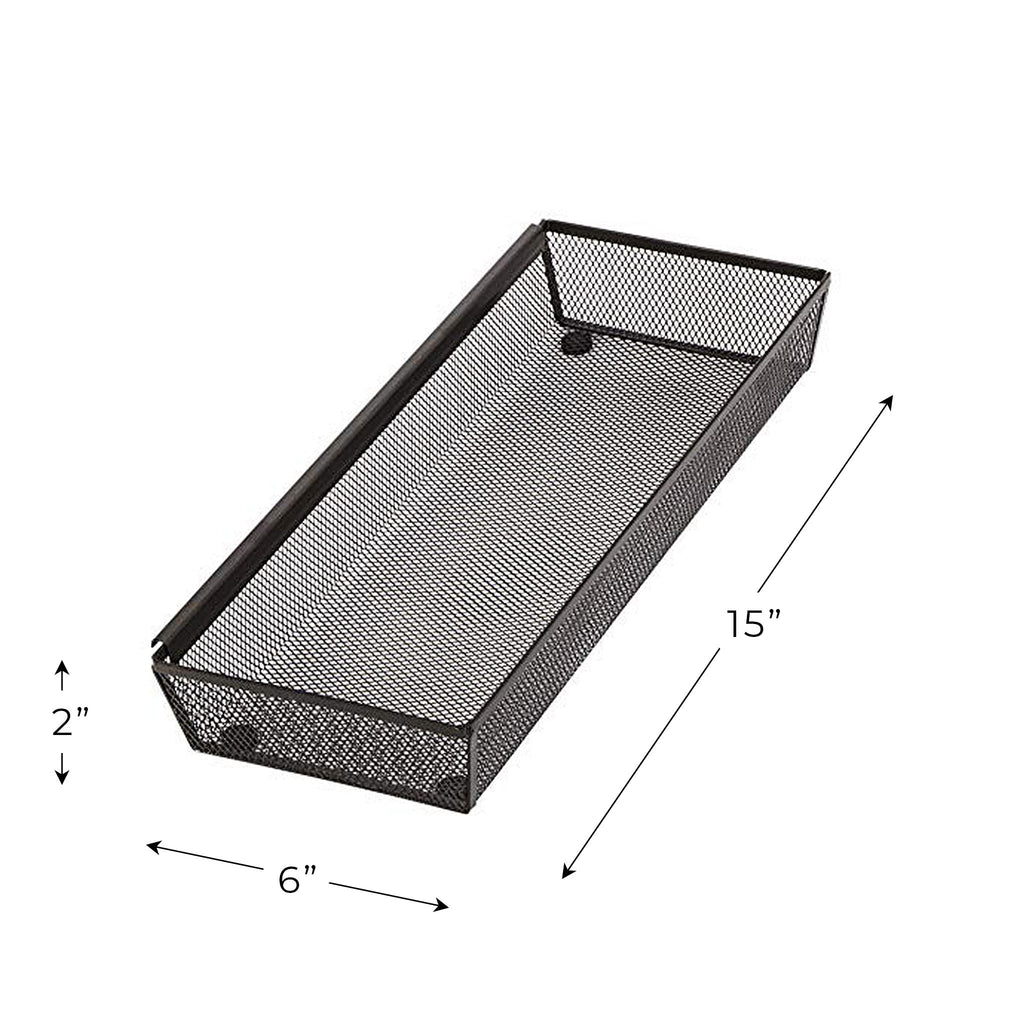 Metal Mesh Drawer Organizer - 15 x 6 Inch