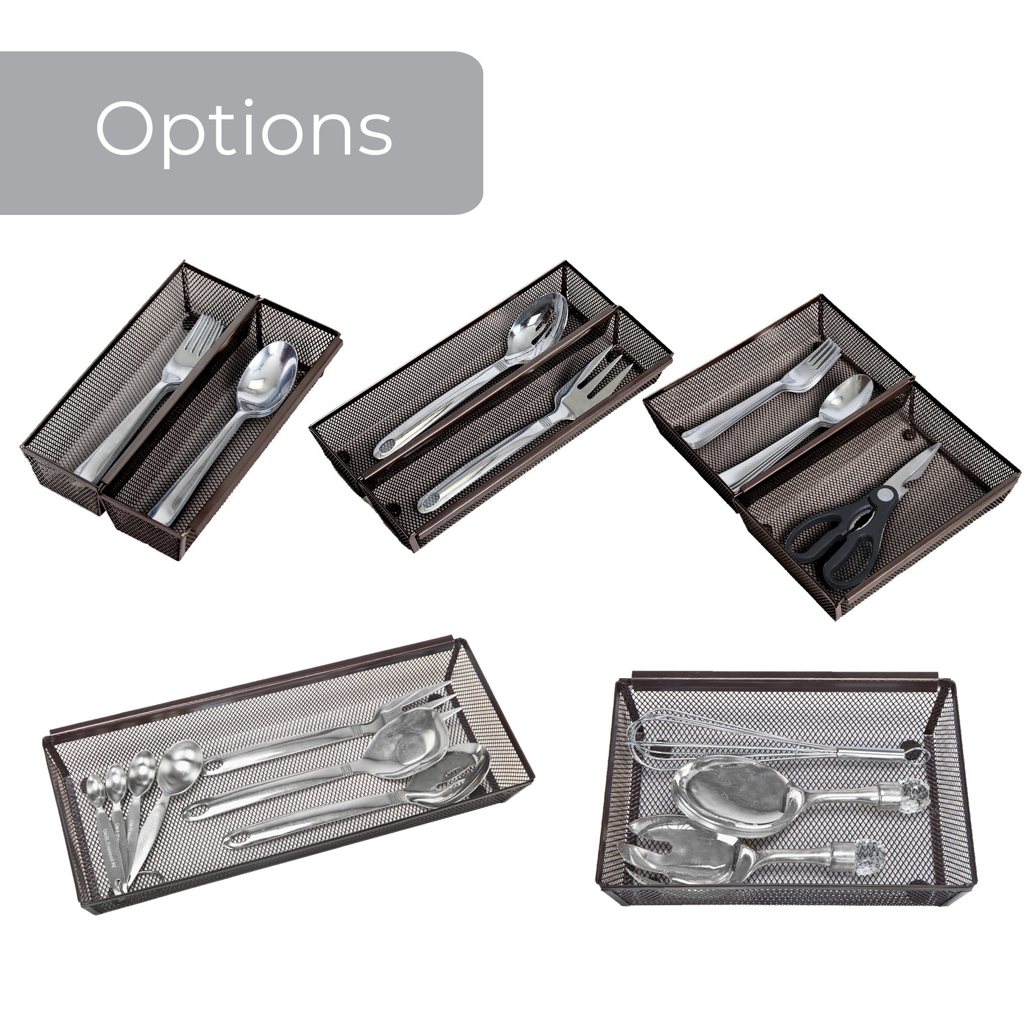 Metal Mesh Drawer Organizer - 15 x 6 Inch