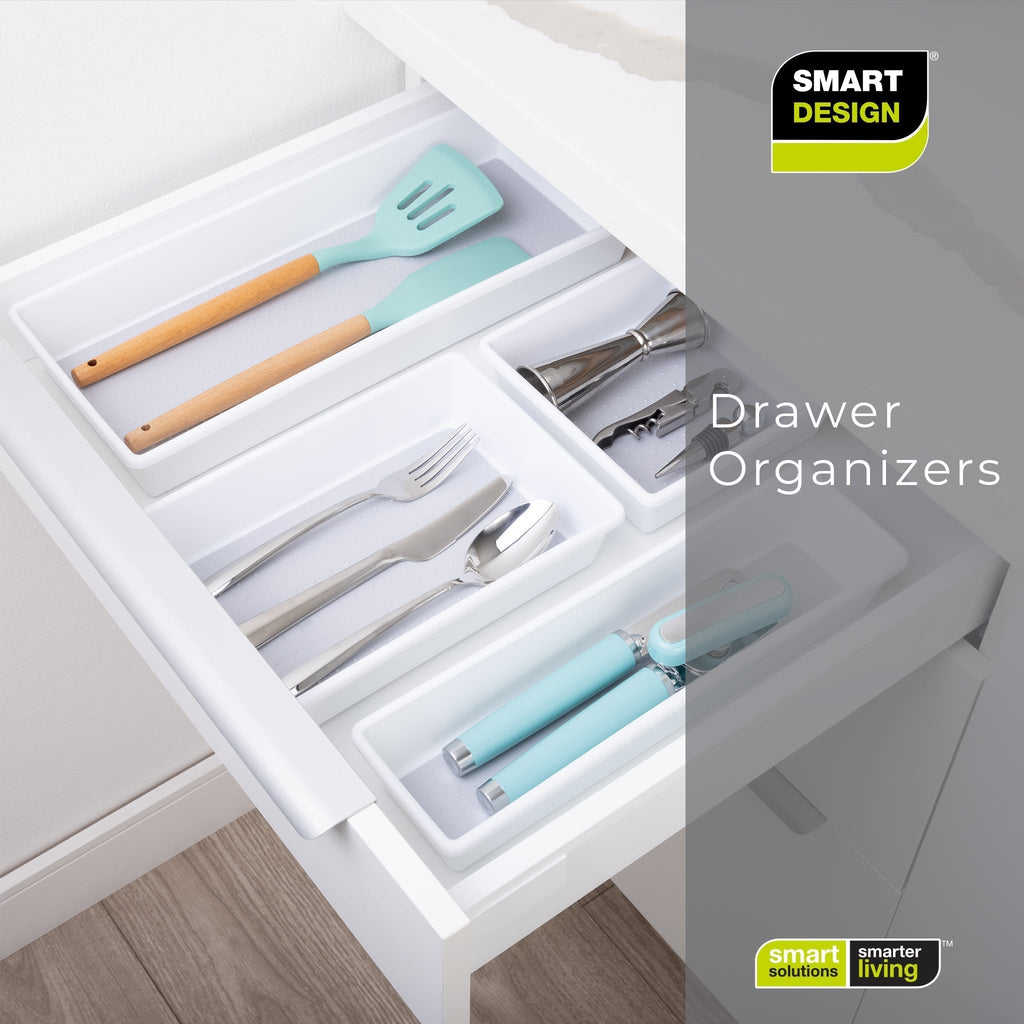 Plastic Drawer Organizer - BPA Free - 16 x 6.75 Inch - White
