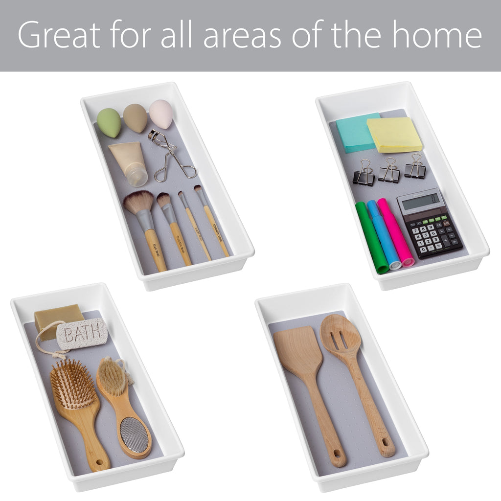Plastic Drawer Organizer - BPA Free - 16 x 6.75 Inch - White