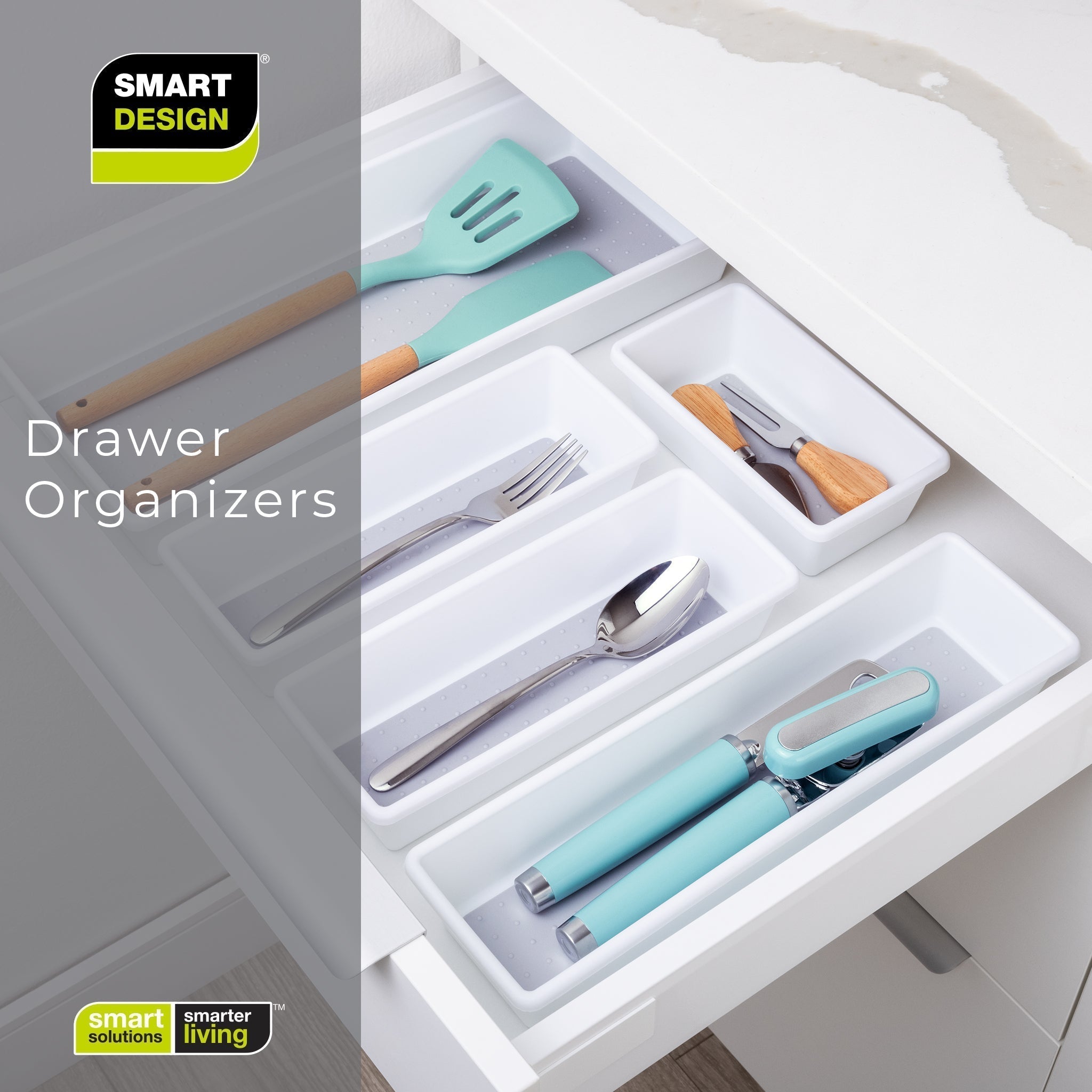 Plastic Drawer Organizer – BPA Free – 6.75" x 3.75" – White