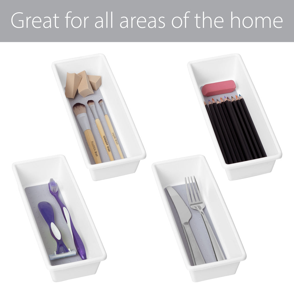 Plastic Drawer Organizer - BPA Free - 9.75 x 3.75 Inch - White
