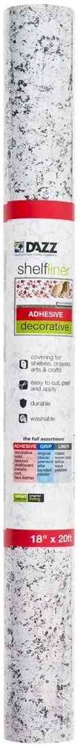 Shelf Liner Adhesive - (18 Inch x 20 Feet) - Drawer Cabinet Paper [Diamond Granite]